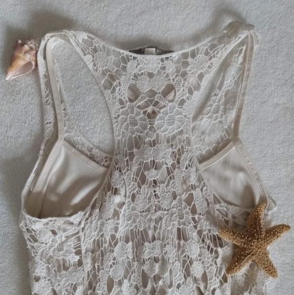 LC Lauren Conrad Ivory Racerback Crochet Dress - Picture 5 of 8